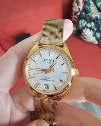 Tissot PR 100 Powermatic 80 oro rosa con scatola
