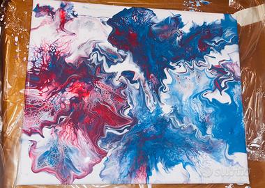 Dipinto fluid art acrylic pouring su tela