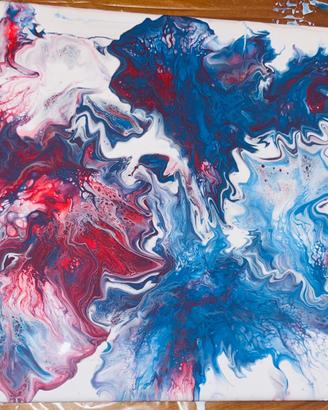 Dipinto fluid art acrylic pouring su tela