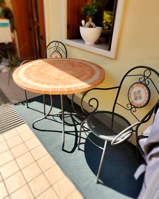 Set Tavolo e 2 Sedie da giardino con mosaico