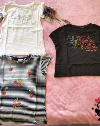 tre t shirt bambina 9-10 anni  Artigli 