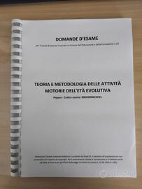 Domande Esame Teoria metodologia attività motorie