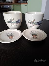 2 tazze con piattino