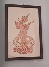 Splendido e autentico Thai Temple Rubbing 