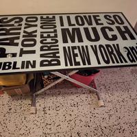 Tavolo con piano in vetro