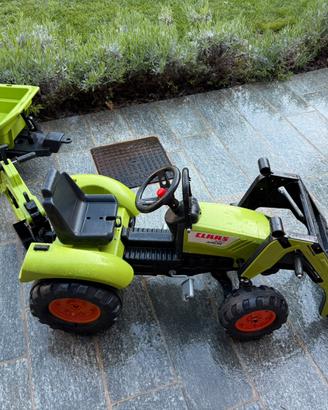 Trattore giocattolo pedali con rimorchio