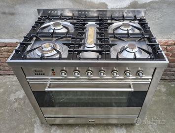 Cucina GAS ILVE Inox 5 Fuochi Maxi Forno 90 Elettr