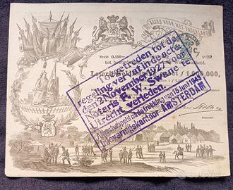 Olanda Biglietto della lotteria Rotterdam 1870.