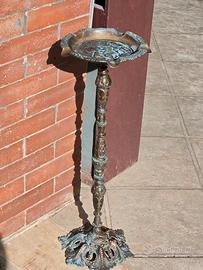 antico posacenere o vasca per uccelli in bronzo 