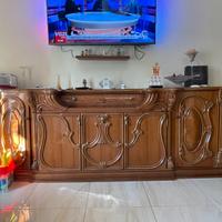 Credenza + Vetrina legno tassello