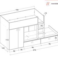 Letto castello con armadio bambini