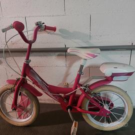 bici 14" bambina con bauletto campanello e rotelle