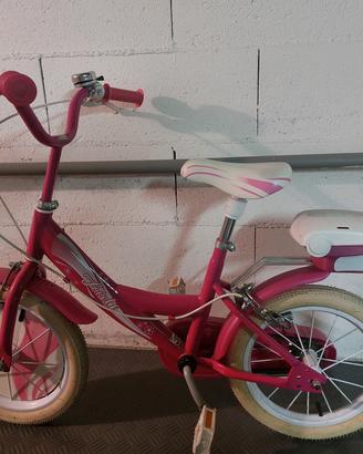 bici 14" bambina con bauletto campanello e rotelle