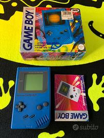 GAME BOY BLU GIG SCATOLATO + 3 GIOCHI RARI ANNI 90