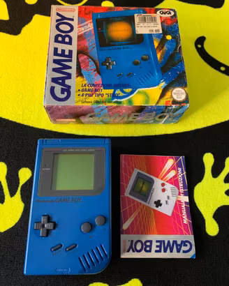 GAME BOY BLU GIG SCATOLATO + 3 GIOCHI RARI ANNI 90