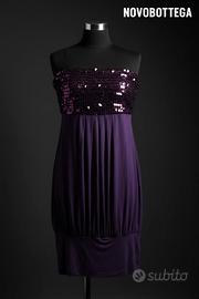 vestito Bandeau con paillettes - viola 