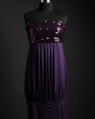 vestito Bandeau con paillettes - viola 