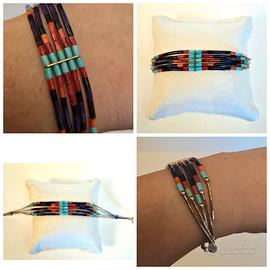 Bracciale vintage in argento  Navajo multi stones