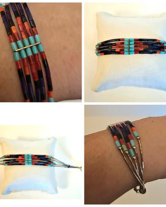 Bracciale vintage in argento  Navajo multi stones