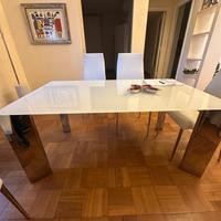 Set Cattelan tavolo cristallo con 6 poltroncine