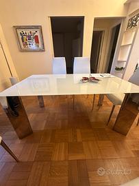 Set Cattelan tavolo cristallo con 6 poltroncine