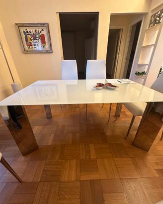 Set Cattelan tavolo cristallo con 6 poltroncine