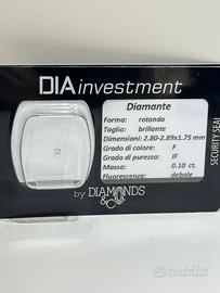 ✨ DIAMANTE CERTIFICATO – 0.10 ct IF ✨
