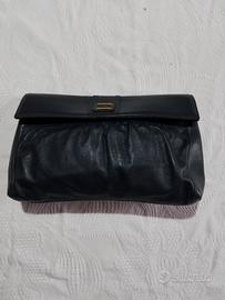 borsetta pochette in pelle blu con tracolla Essepi