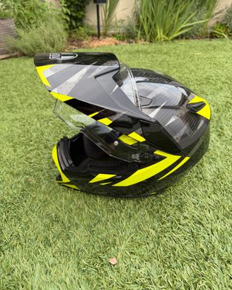 Casco enduro AGV AX9 E2206 Carbon Steppa giallo
