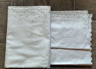 Lenzuola ricamate letto matrimoniale