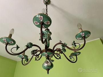 Lampadario in Ceramica Verde