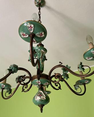 Lampadario in Ceramica Verde