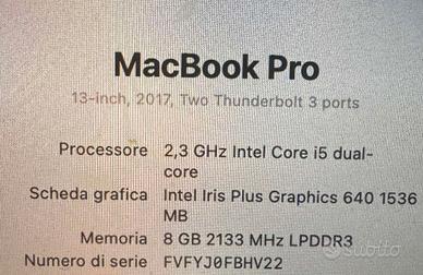 MacBook Pro 13" monitor retina integrato 13,3 poll