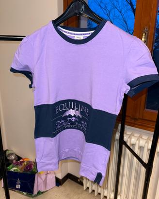 T-shirt Equiline viola e blu equitazione taglia S