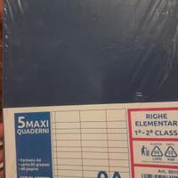 Pacco 5 quaderni a righe 1-2 elementare