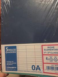 Pacco 5 quaderni a righe 1-2 elementare