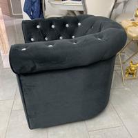 Poltrona velluto nero blu