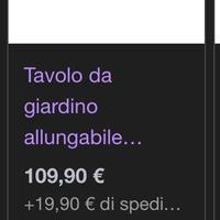 tavolo da giardino 6 gambe 220cm x 90 cm