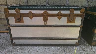 Baule Vintage SteamerTrunk Metallo Argento  SIAF