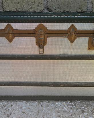 Baule Vintage SteamerTrunk Metallo Argento  SIAF