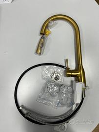 Miscelatore lavello cucina estraibile - oro