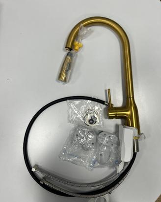 Miscelatore lavello cucina estraibile - oro