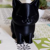 Vasetto decorativo Gatto nero stampato in 3D 