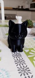 Vasetto decorativo Gatto nero stampato in 3D 