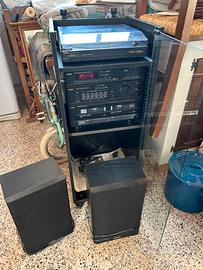 Stereo AIWA CX-44 con mobile porta componenti