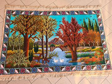 tappeto persiano Tabriz figurativo senza cornice