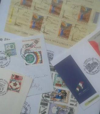 Cartoline francobolli codice barre storia postale