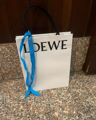 Sacchetto carta shopping bag Loewe + nastrino azzu