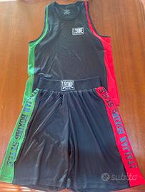 Pantaloncino e maglia da Boxe LEONE TG. S