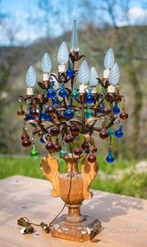 Lampadario da tavolo con sfere in vetro colorate,